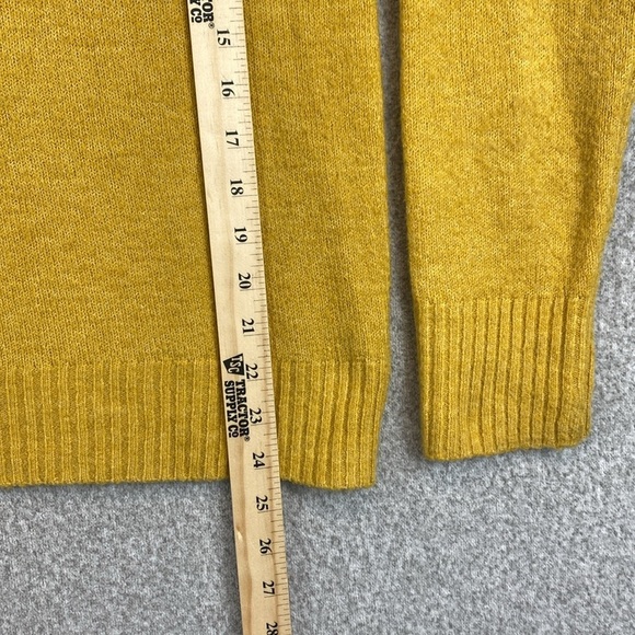 Marled golden yellow boat neck sweater XL boxy comfy neutral colorful preppy - Picture 3 of 7